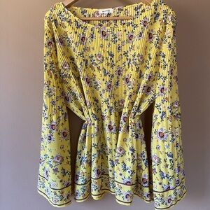 NWT Yellow Floral Dresssy Top by Max Studio
